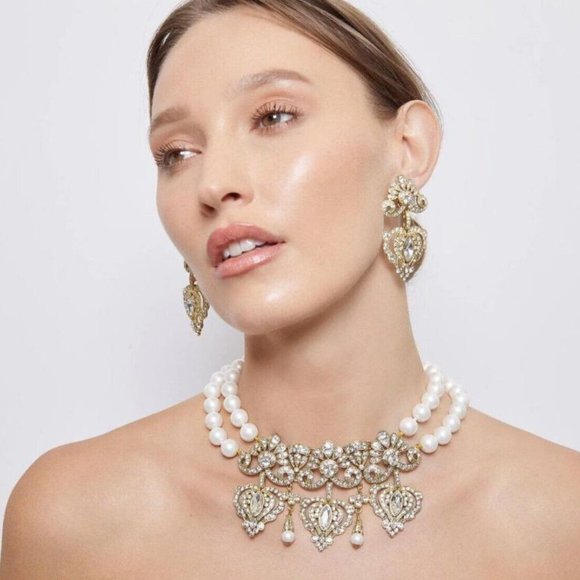 Heidi Daus® "Regal Rapture Petite" Beaded Crystal Necklace & Matching Earrings - Picture 4 of 5